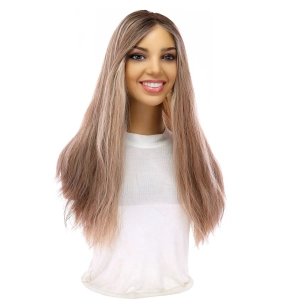 20" Onyx Silk Top Topper Ashy Blonde w/ Highlights Wavy