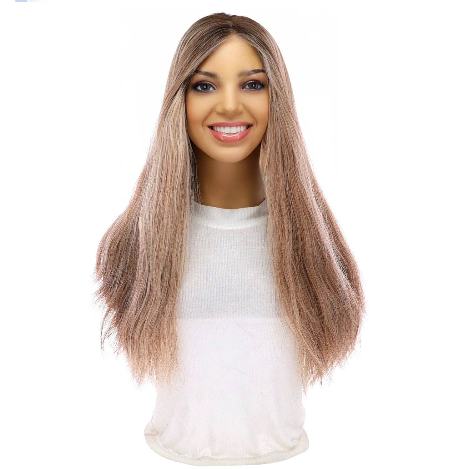 20" Onyx Silk Top Topper Ashy Blonde w/ Highlights Wavy