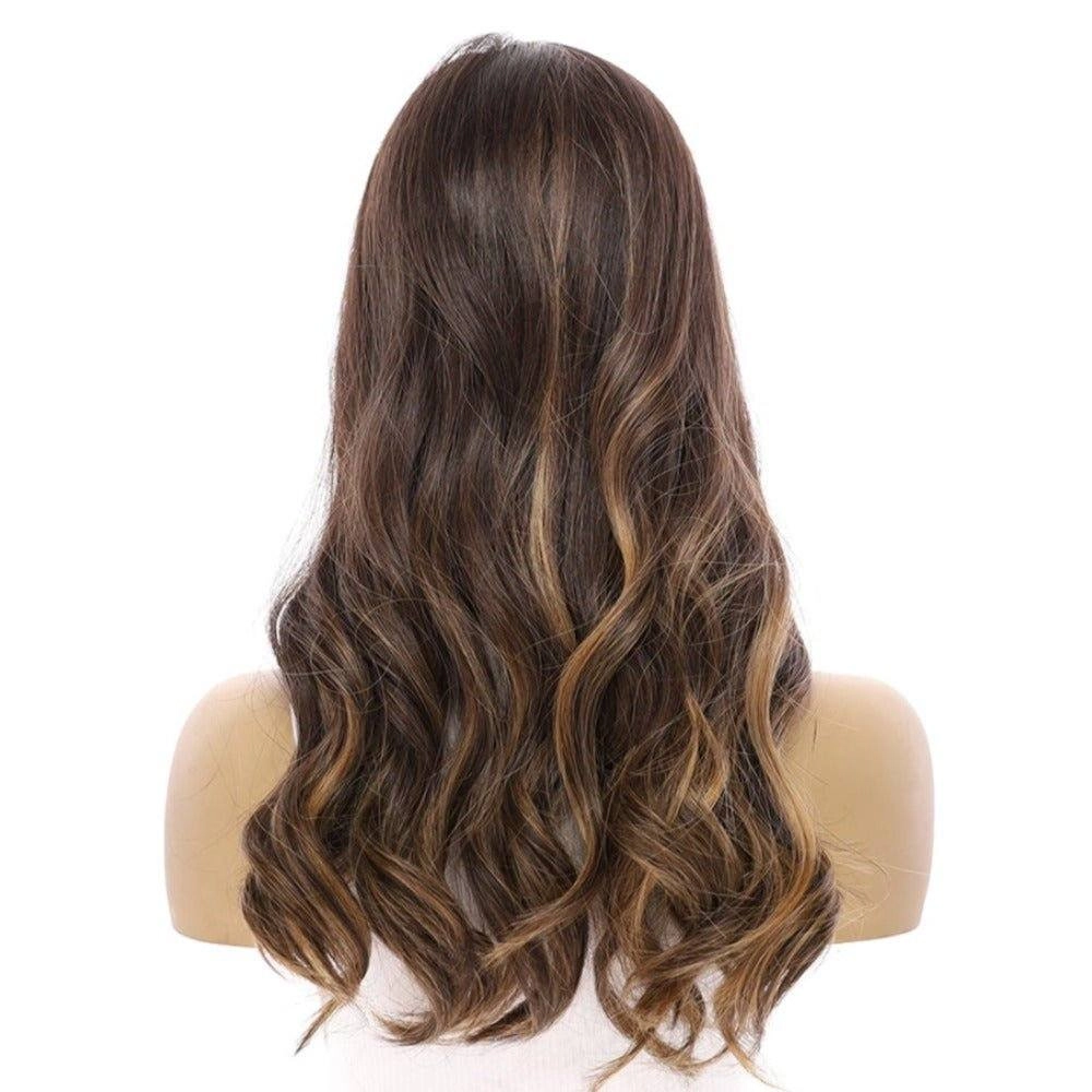 20" Onyx Silk Top Topper Dark Brown Balayage