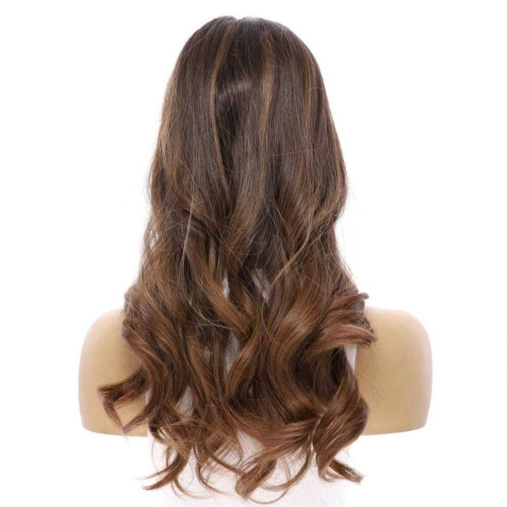 20" Onyx Silk Top Topper Dark Brown Ombre