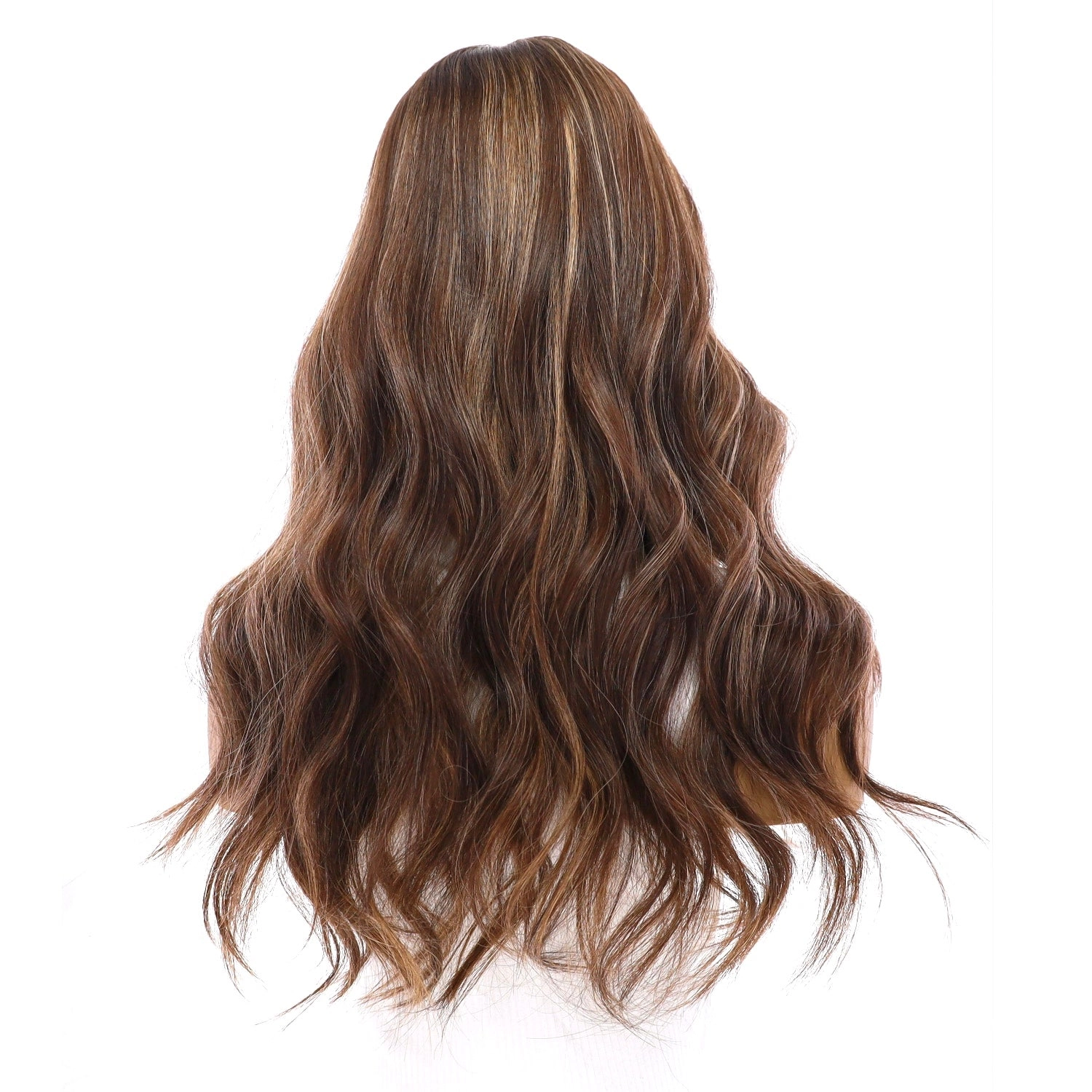 20" Onyx Silk Top Topper Dark Brown w/ Highlights