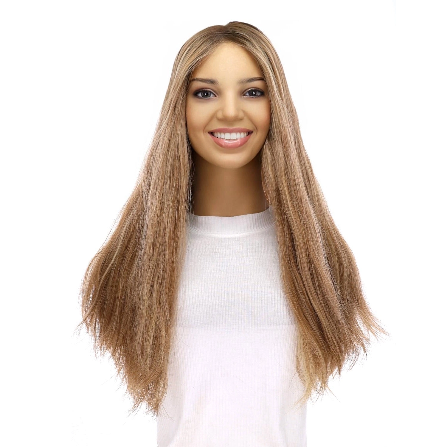 20" Onyx Silk Top Topper Medium Blonde w/ Highlights Slightly Wavy