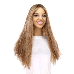 20" Onyx Silk Top Topper Medium Blonde w/ Highlights Slightly Wavy