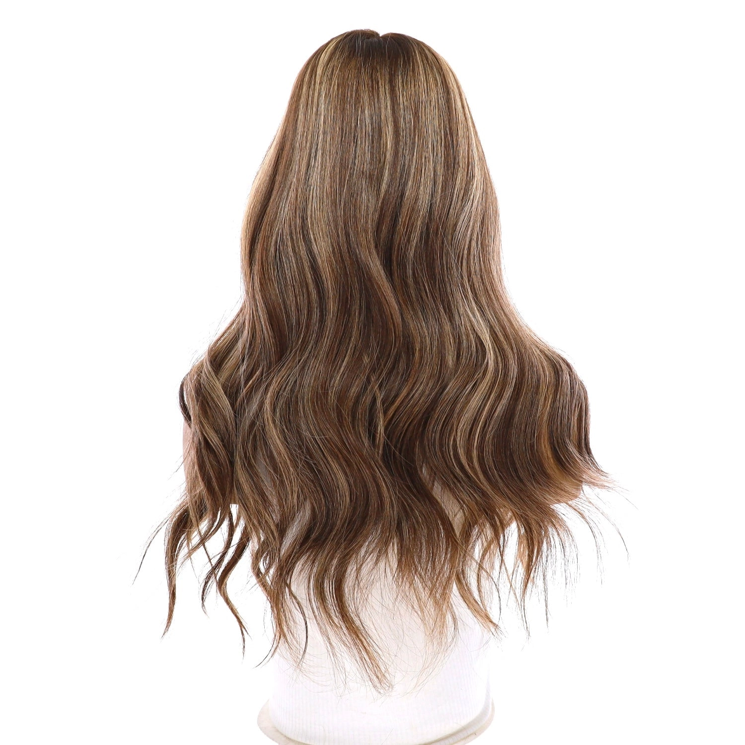 20" Onyx Silk Top Topper Medium Brown w/ Highlights