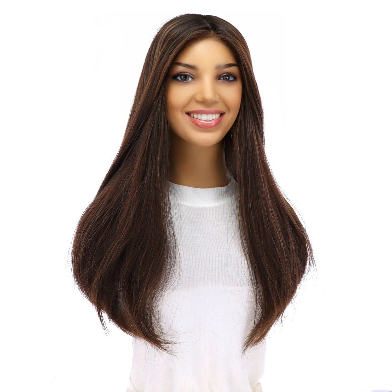 20" Onyx Silk Top Topper Soft Black w/ Highlights