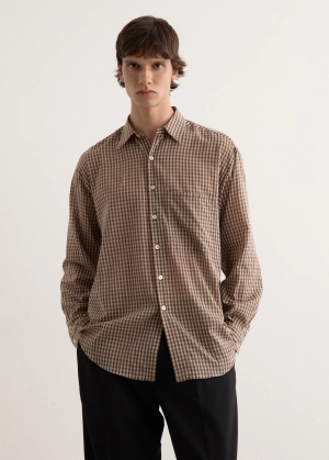 Airy Light Cotton Check Big Shirt