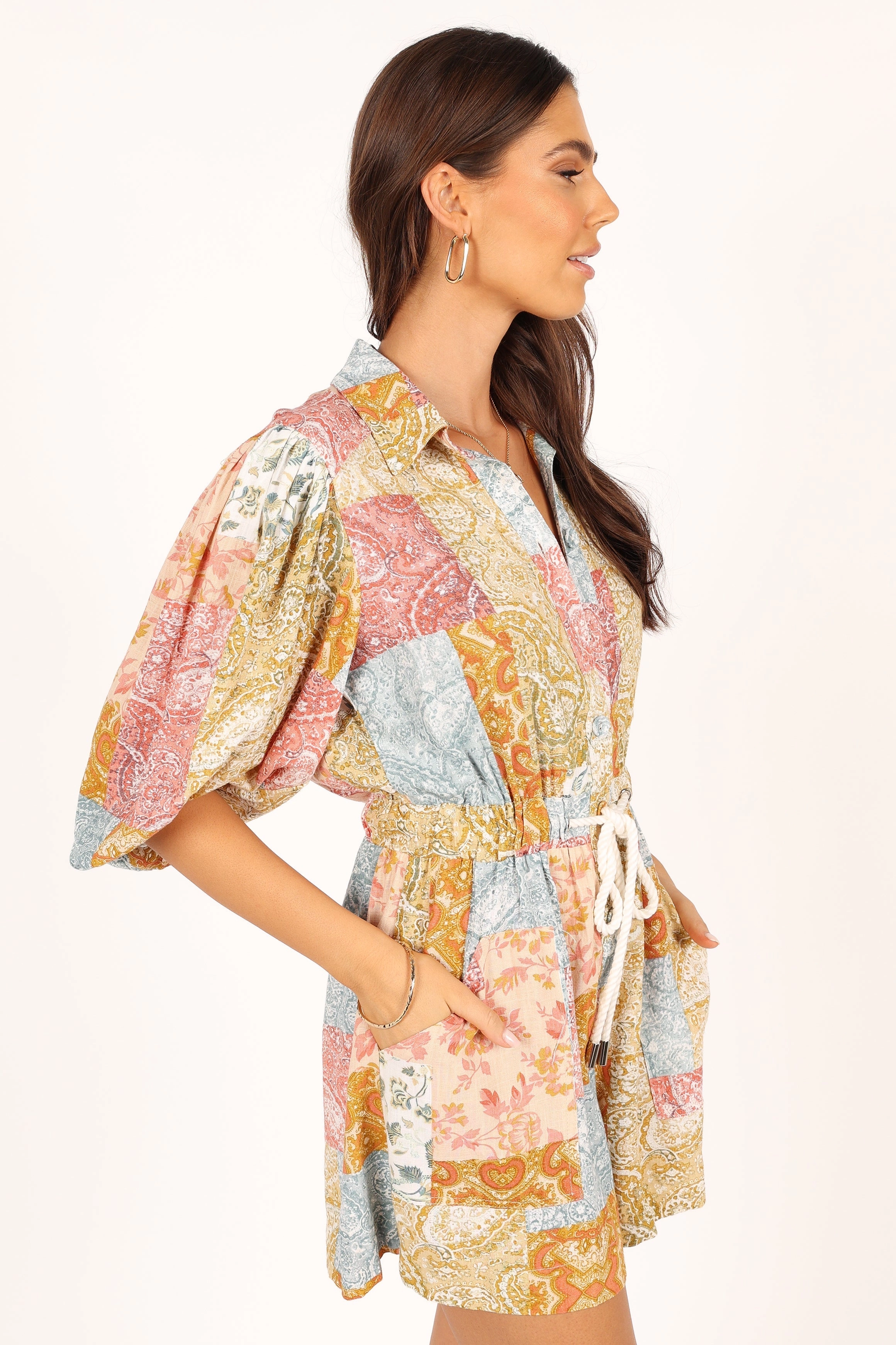 Annie Linen Playsuit - Multi