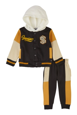 Baby Boy 12-24M S Initial Embroidered Varsity Jacket and Joggers