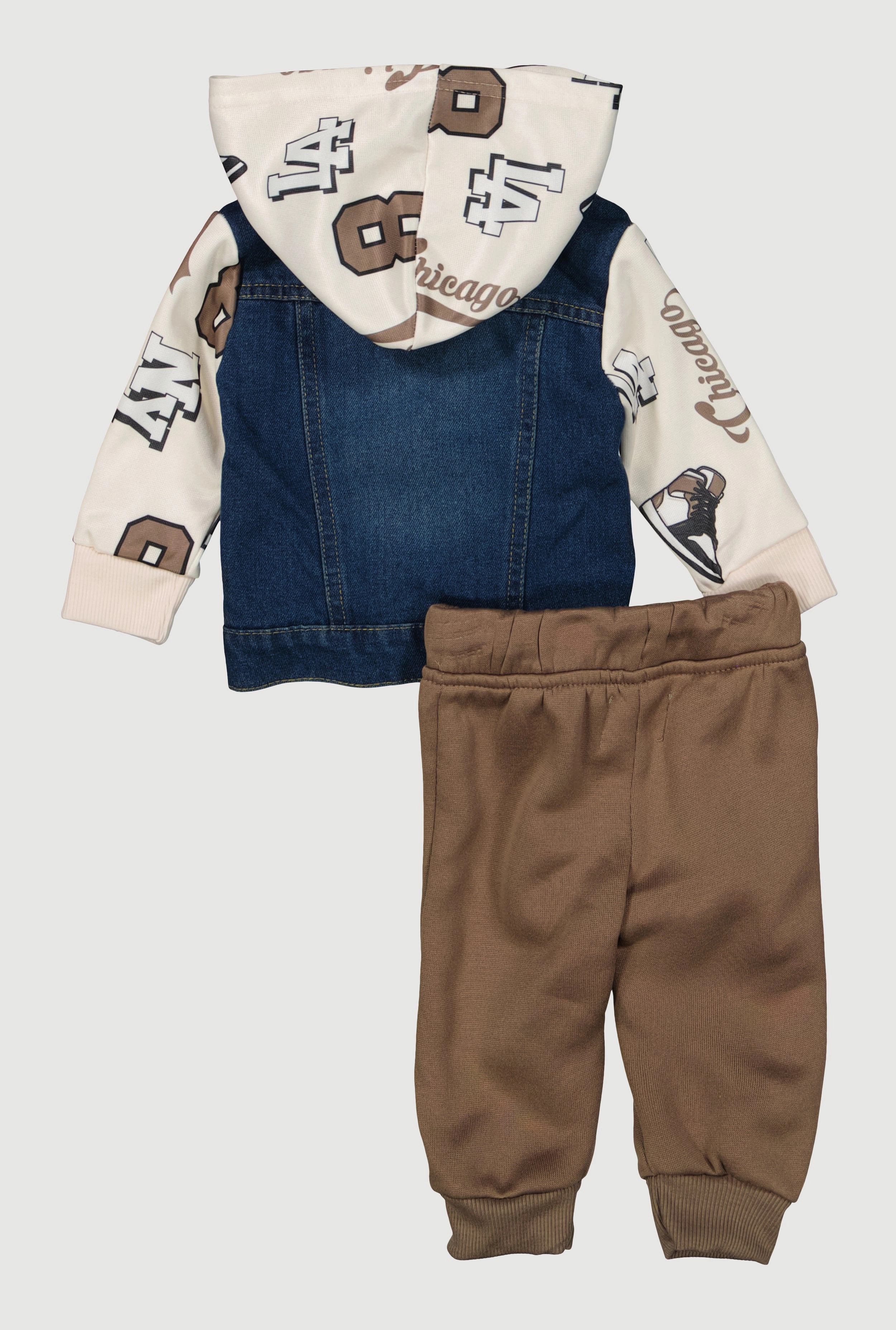 Baby Boys 0-9M Denim Hooded Jacket and Joggers