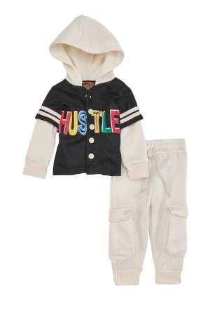 Baby Boys 0-9M Hustle Jersey Hoodie and Joggers