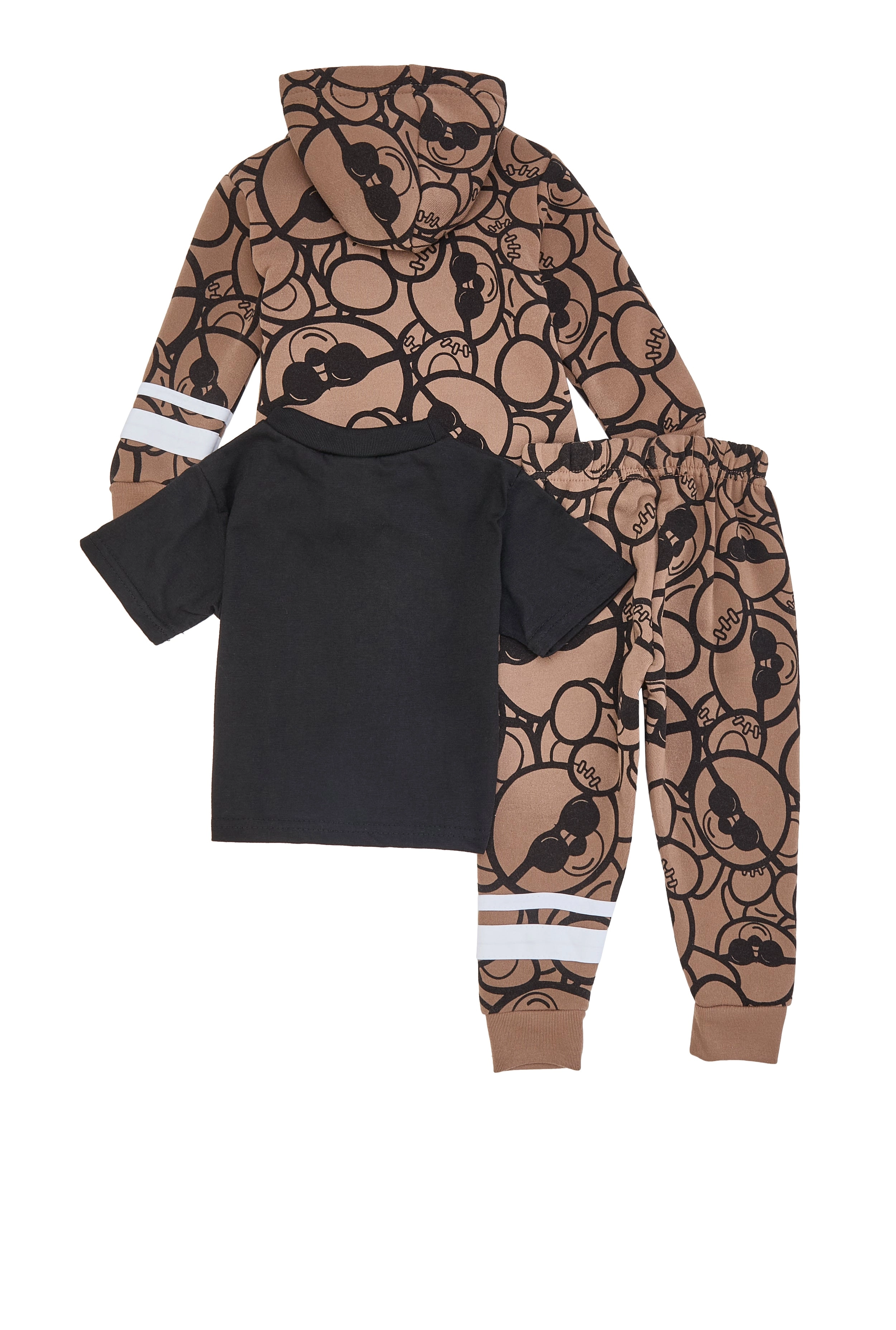 Baby Boys 12-24M Bear Print Hoodie and Tee with Joggers Set