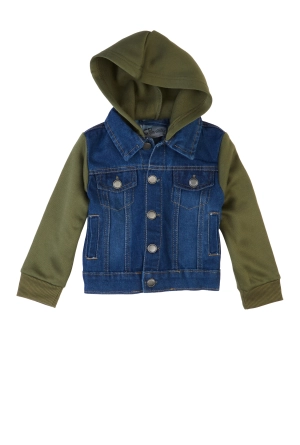 Baby Boys 12-24M Fleece Lined Hooded Denim Jacket