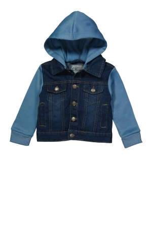 Baby Boys 12-24M Fleece Lined Hooded Denim Jacket
