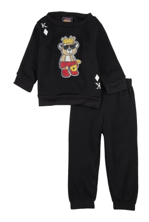 Baby Boys 12-24M King Bear Graphic Sweatshirt and Joggers