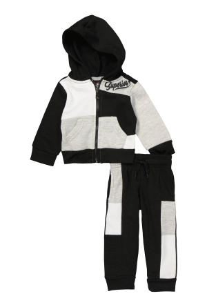Baby Boys 12-24M Superior Color Block Zip Front Hoodie and Joggers