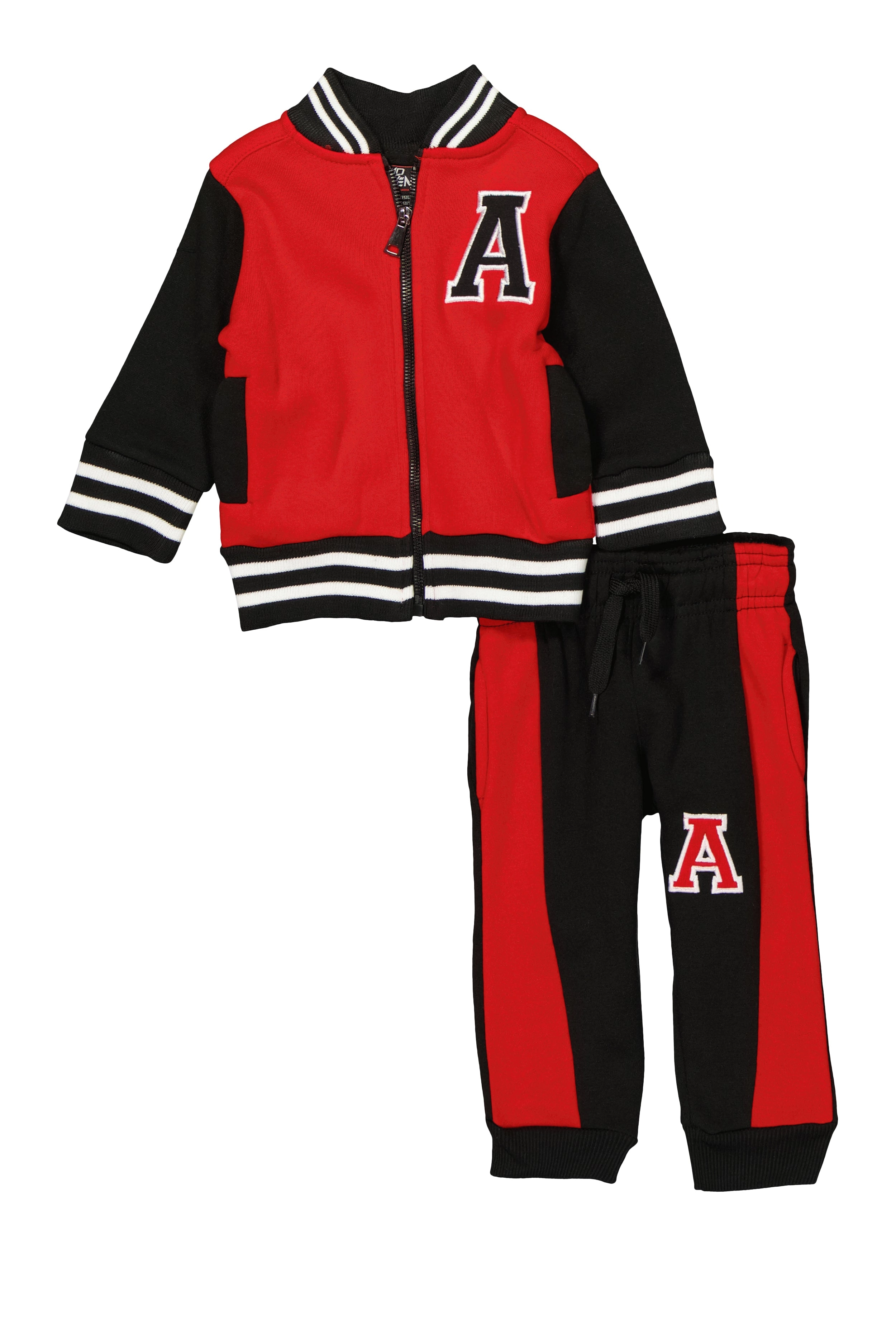 Baby Boys 12-24M Zip Front Letterman Jacket and Joggers