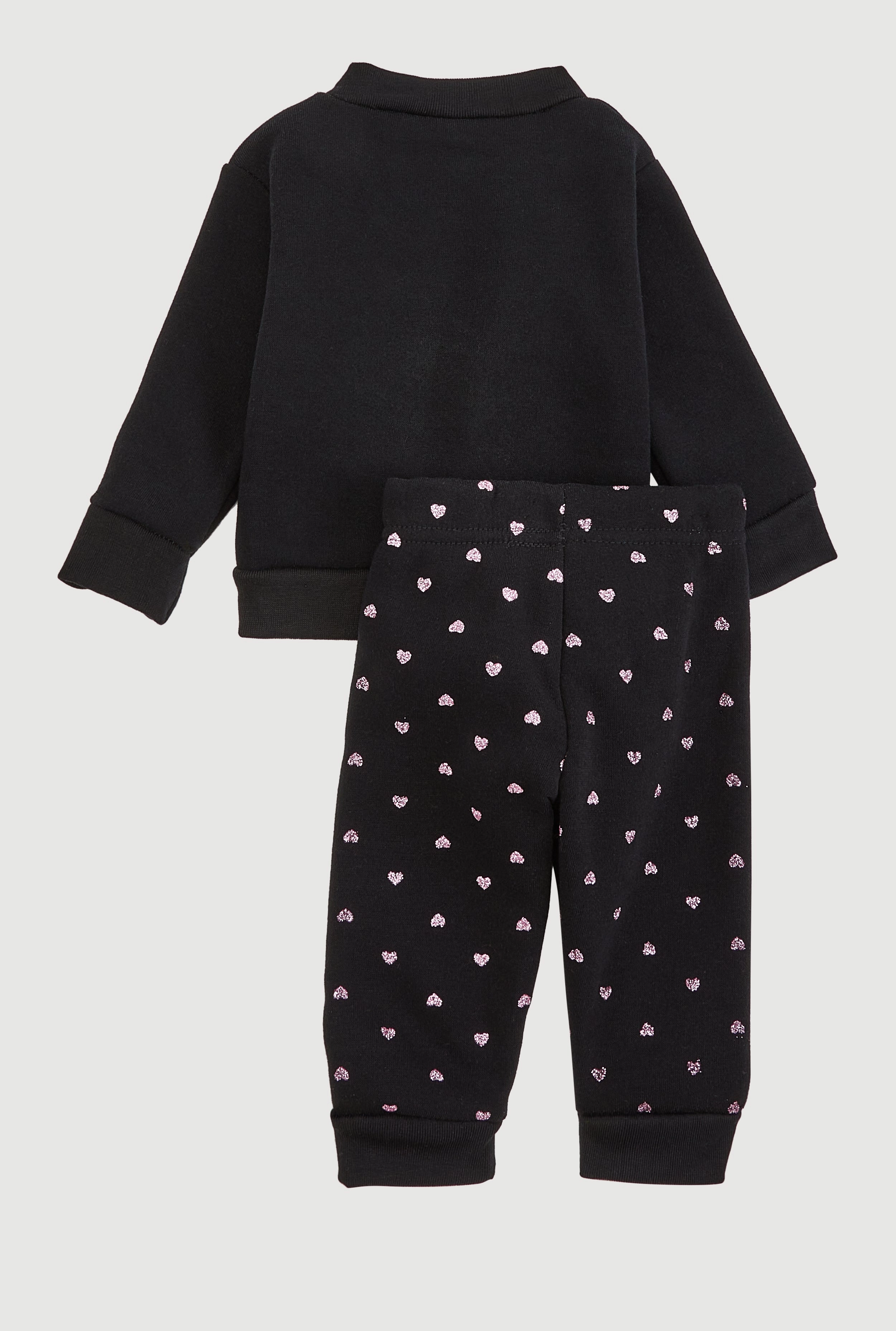 Baby Girls 0-9M Love Glitter Heart Sweatshirt and Joggers