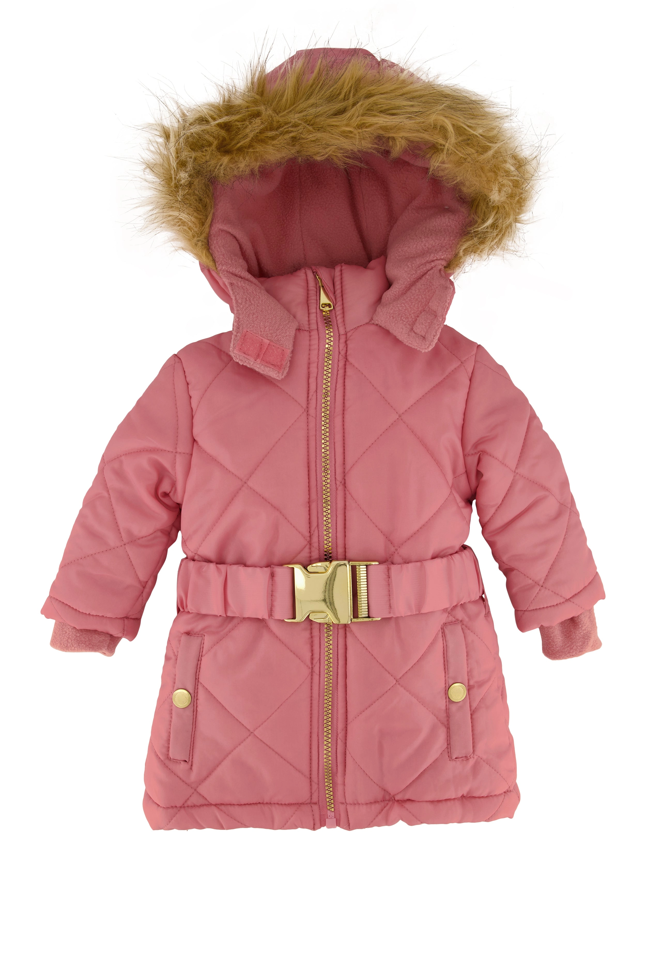 Baby Girls 12-24M Belted Long Puffer Jacket