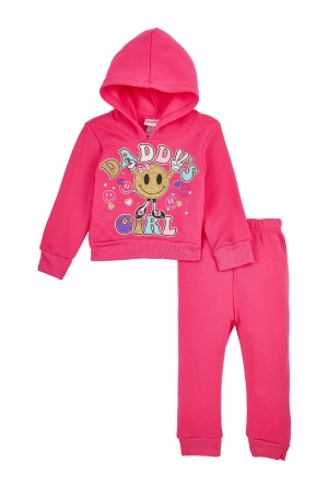 Baby Girls 12-24M Daddys Girl Smiley Hoodie and Joggers