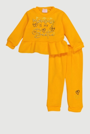 Baby Girls 12-24M Mommy Is My Bestie Glitter Sweatshirt and Joggers