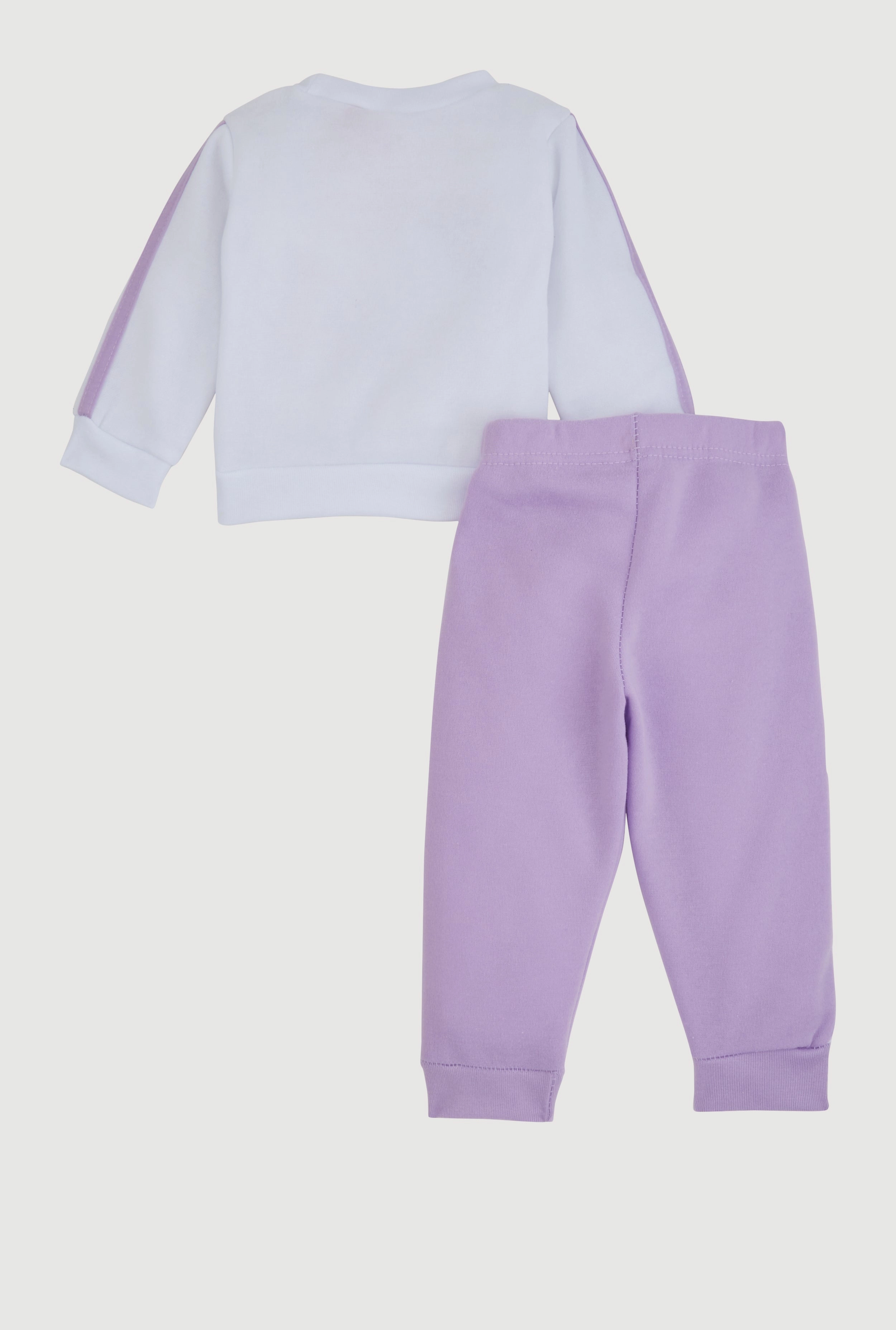 Baby Girls 12-24M Unique Glitter Graphic Sweatshirt and Joggers