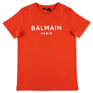Balmain Kids Logo Printed Crewneck T-Shirt