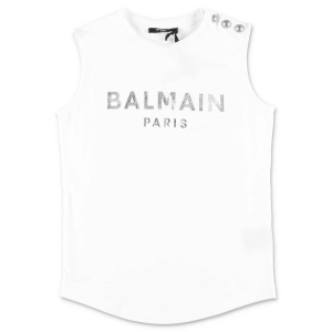 Balmain Kids Logo Printed Tank Top