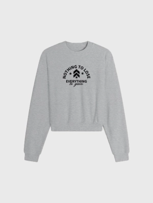BARRY'S HEATHER GREY CROPPED CREW