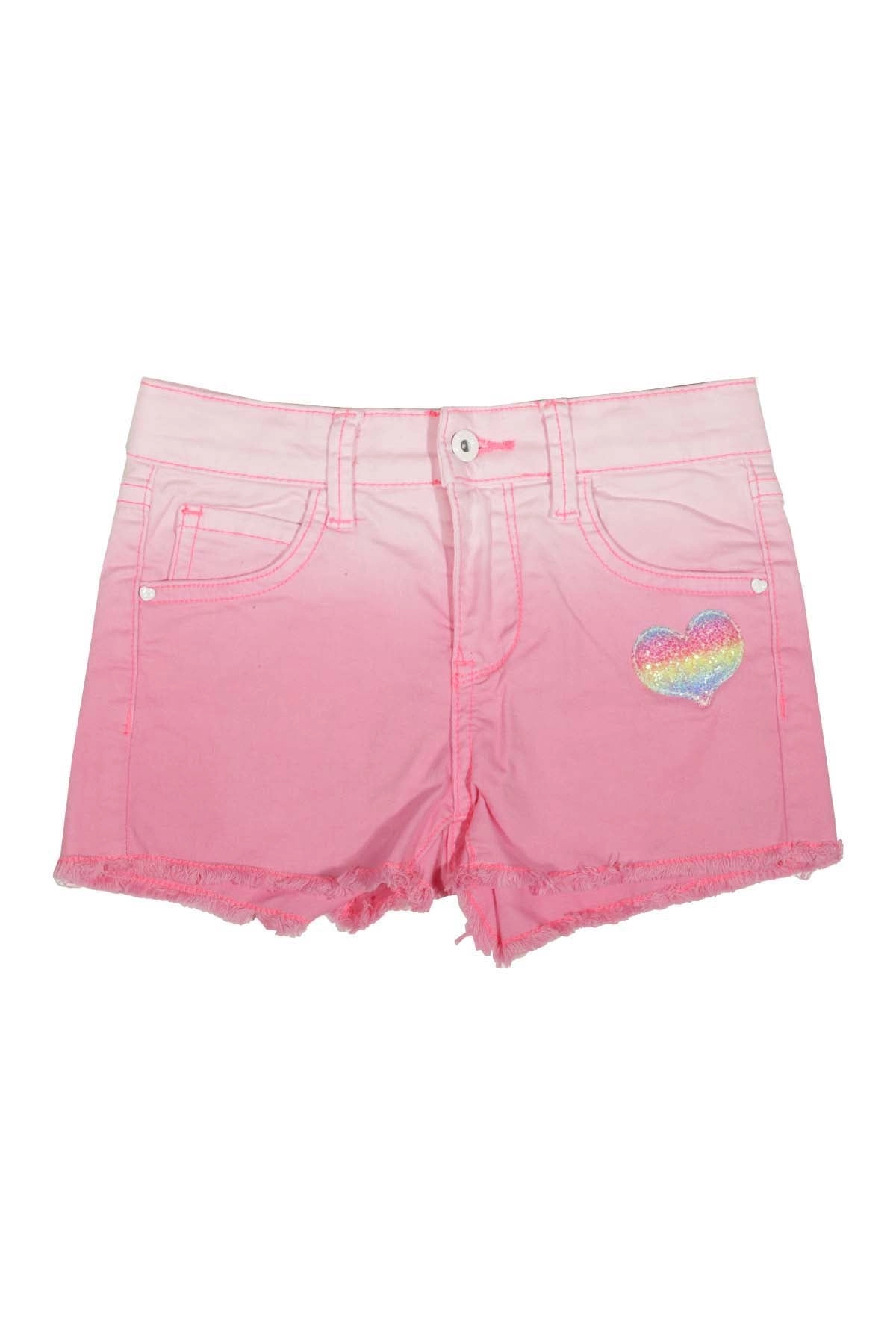 Billieblush Heart Patch Two-Tone Denim Shorts