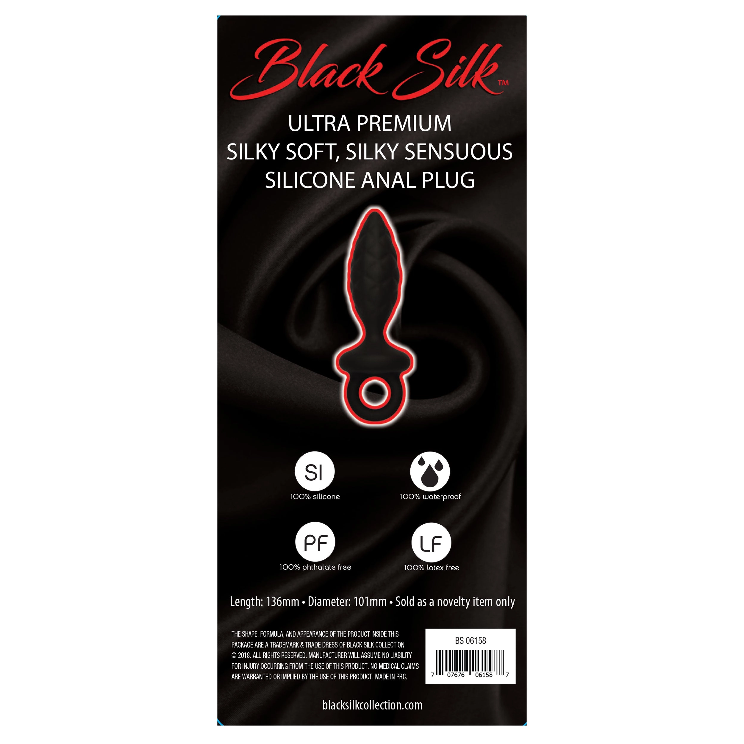 Black Silk Medium Anal Plug