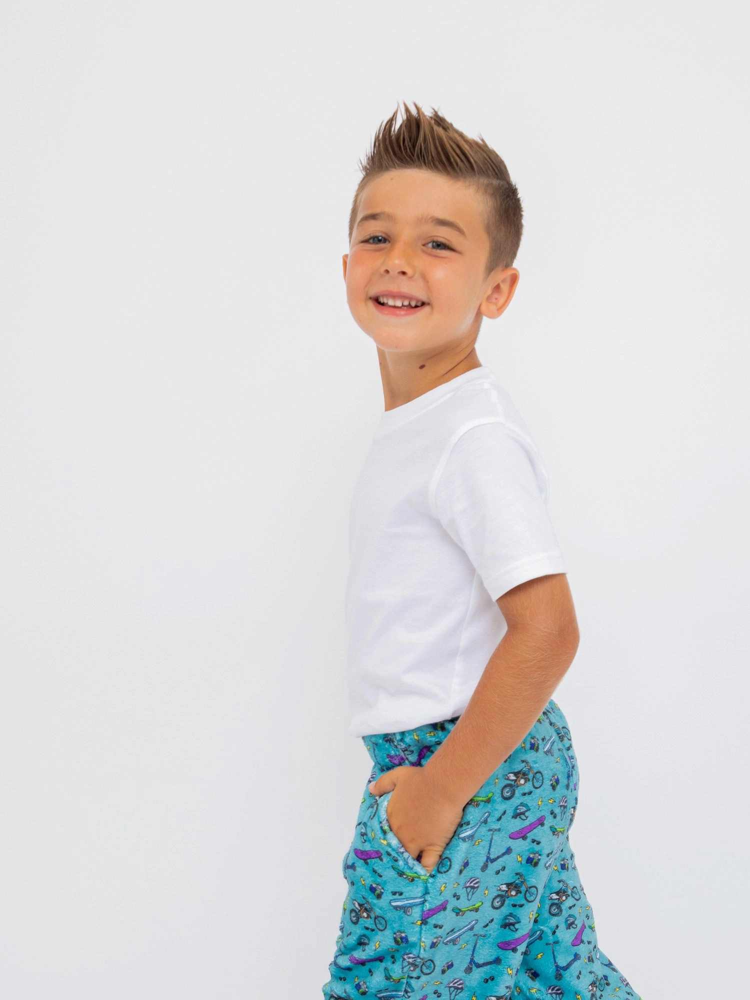 Boy's Bike and Skate Plush Loungewear Pant
