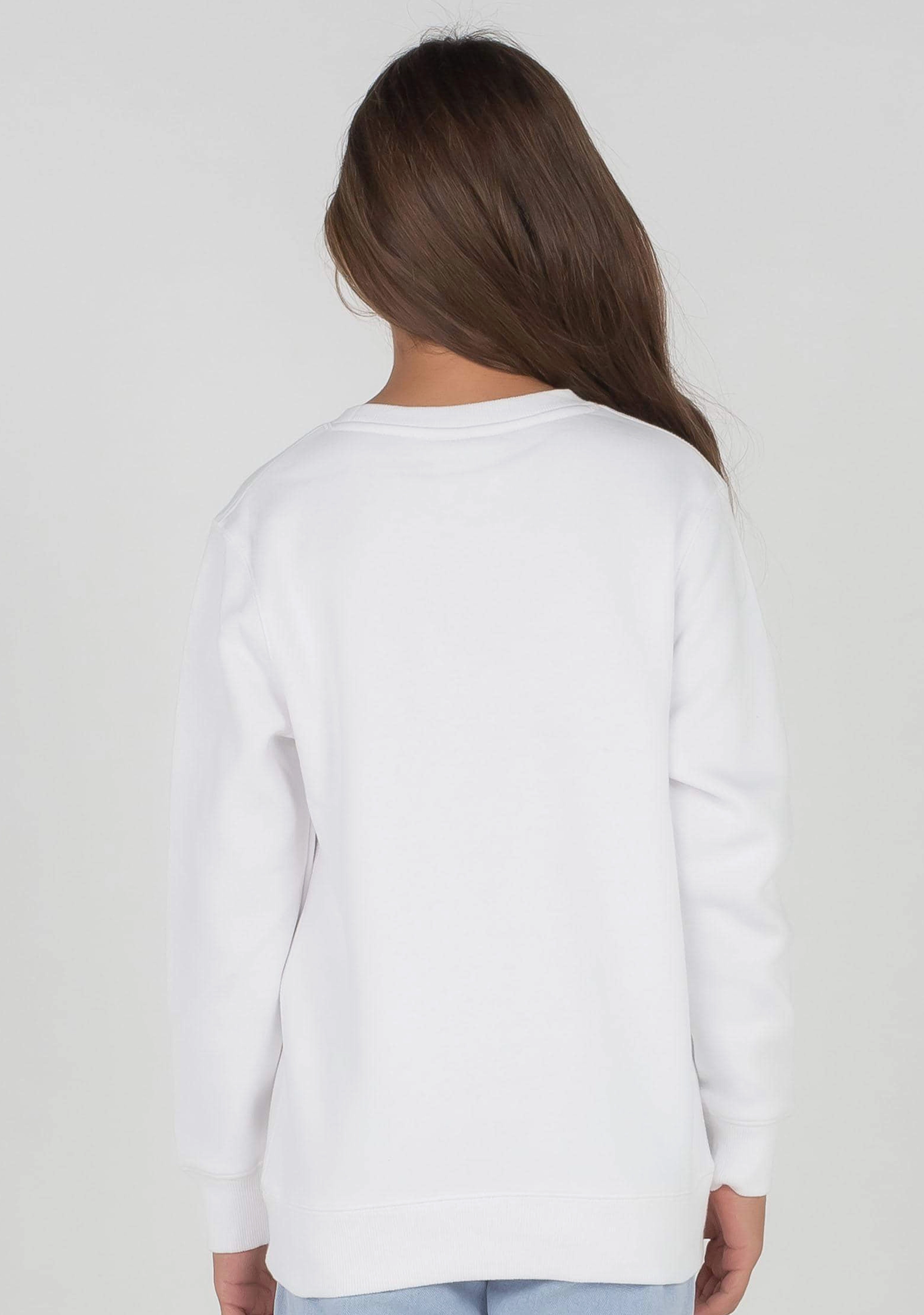 Champion Junior Script Logo Crew White