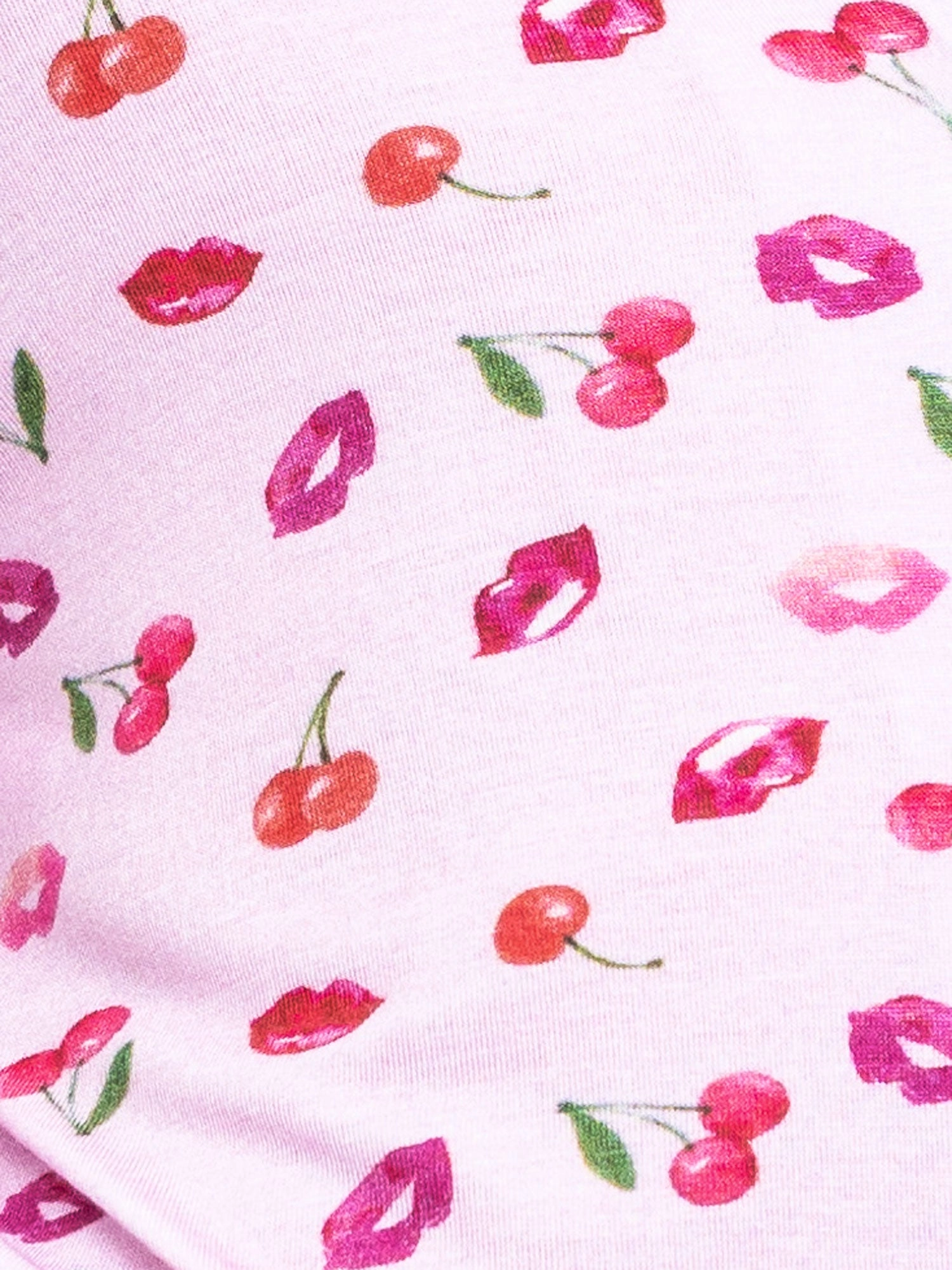 Cherries and Lips Short Sleeve Pajama Set