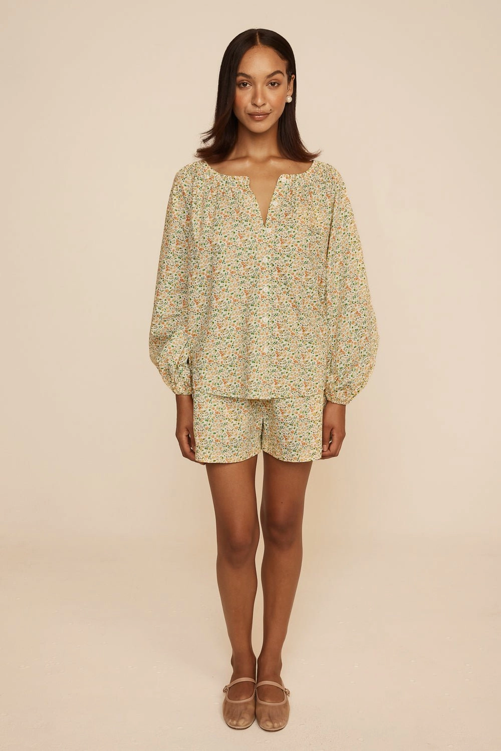 Claire Lounge Set - Cotton - Floret Green