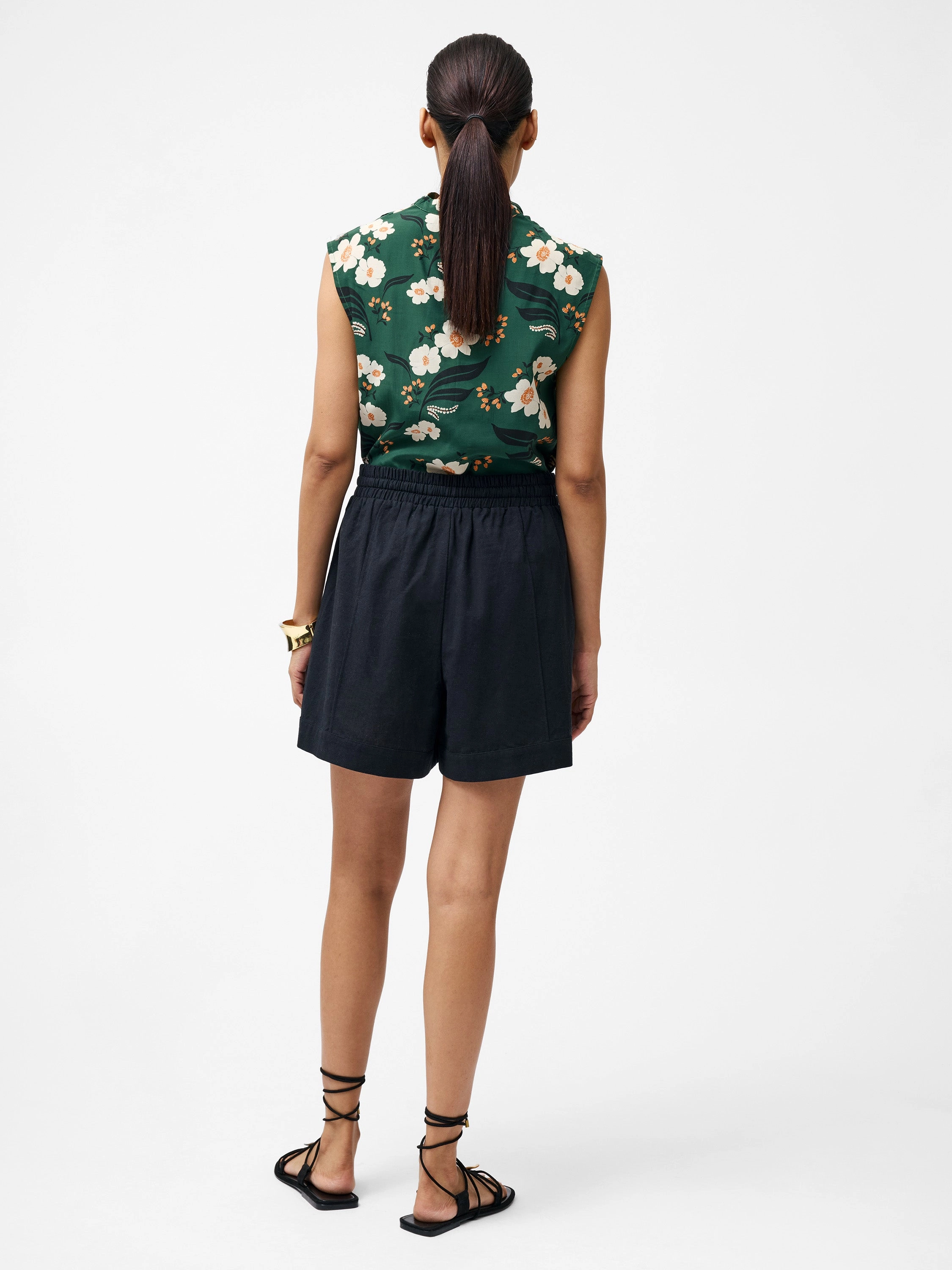 Clare Linen Blend Tie Shorts