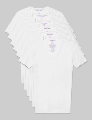 Cool Cotton Deep V-Neck Stay-Tucked Undershirt (6-Pack)