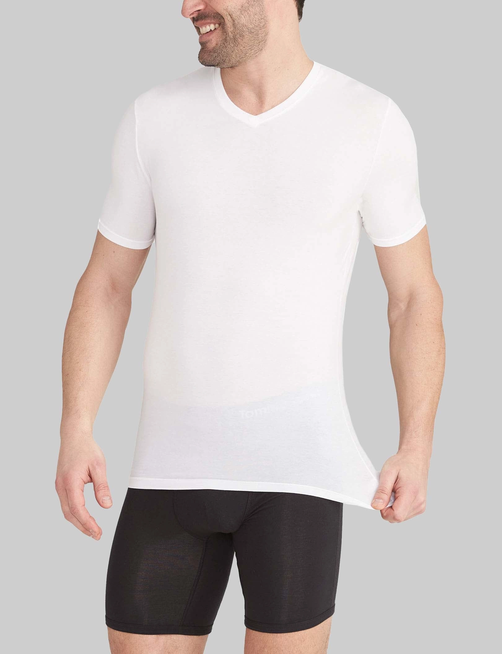 Cool Cotton High V-Neck Stay-Tucked Undershirt (6-Pack)