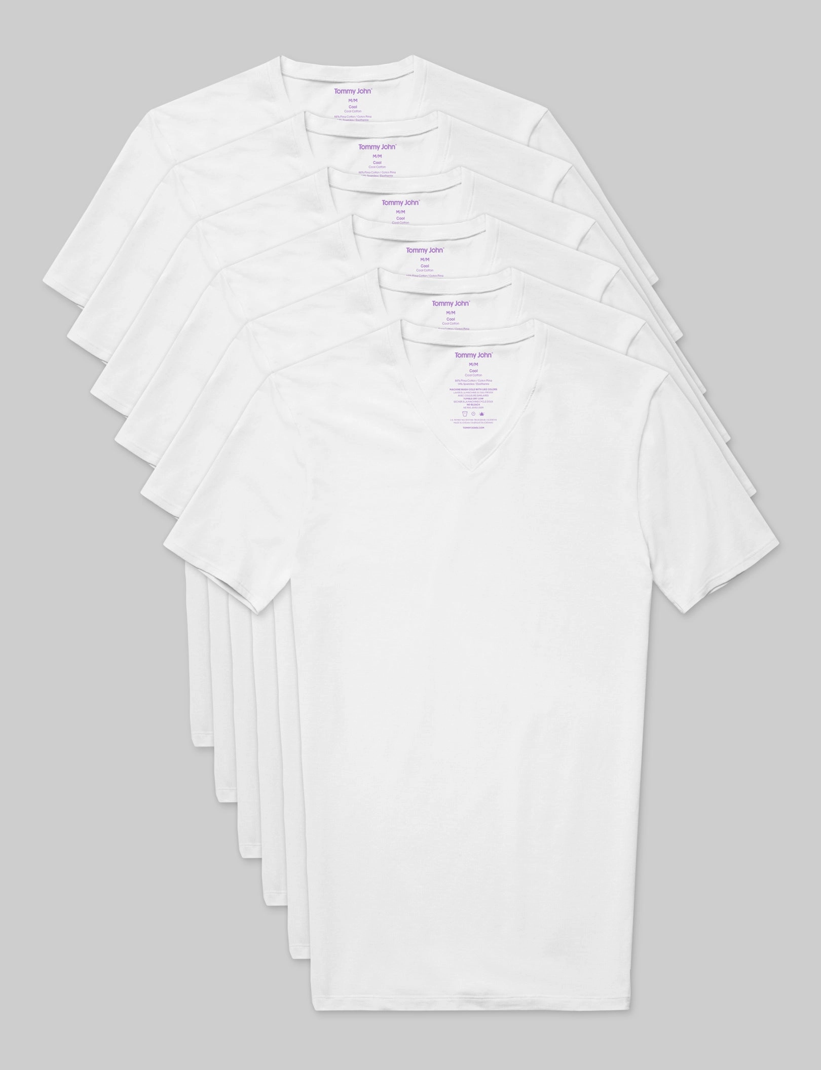 Cool Cotton High V-Neck Stay-Tucked Undershirt (6-Pack)