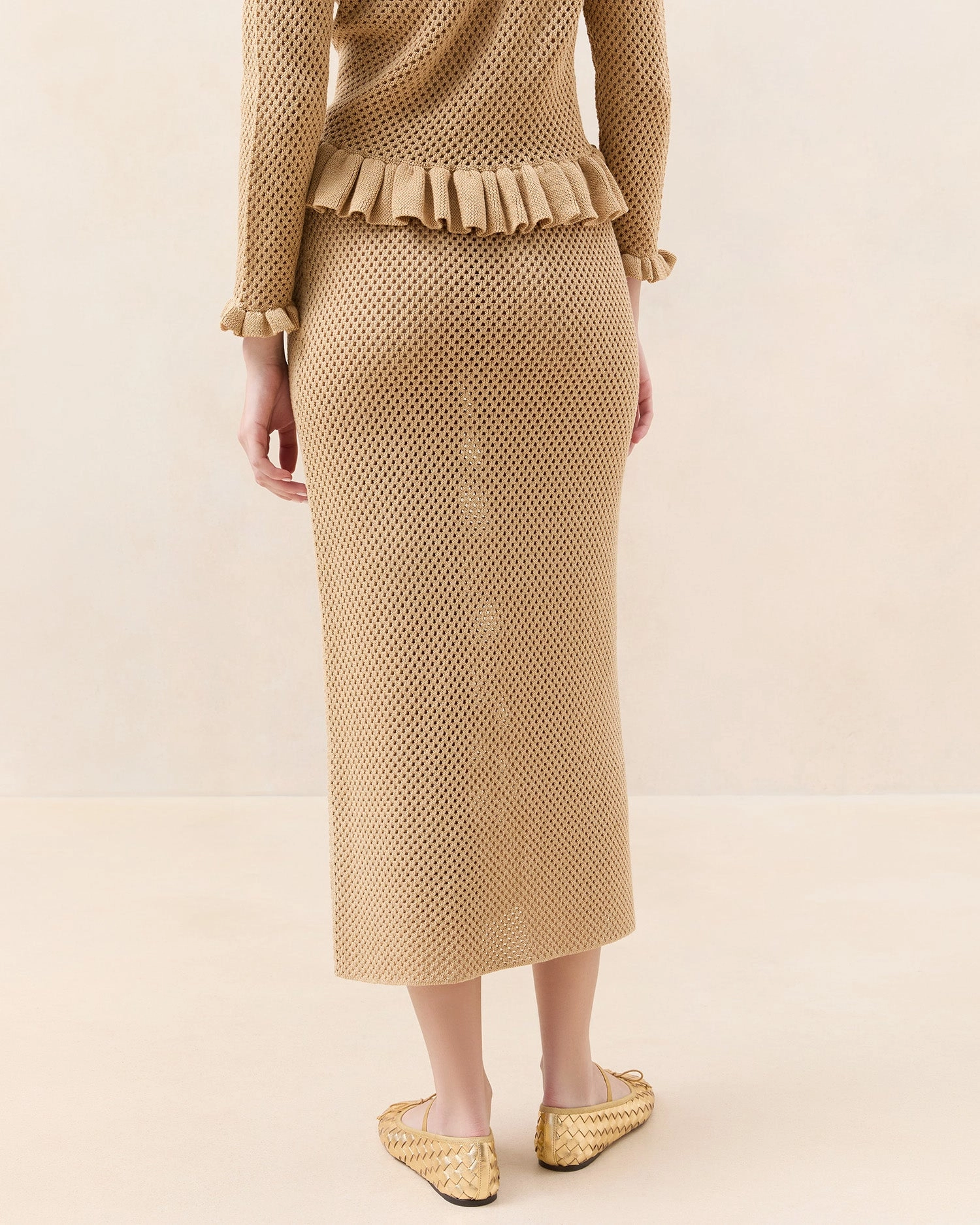 Delia Tan Crochet Skirt