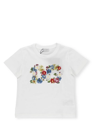 Dolce & Gabbana Kids Floral Appliqué Logo T-Shirt