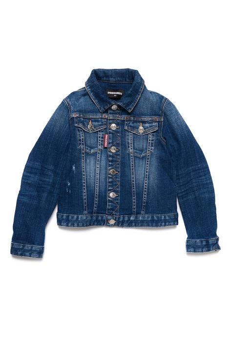 Dsquared2 Kids Distressed Button-Up Denim Jacket