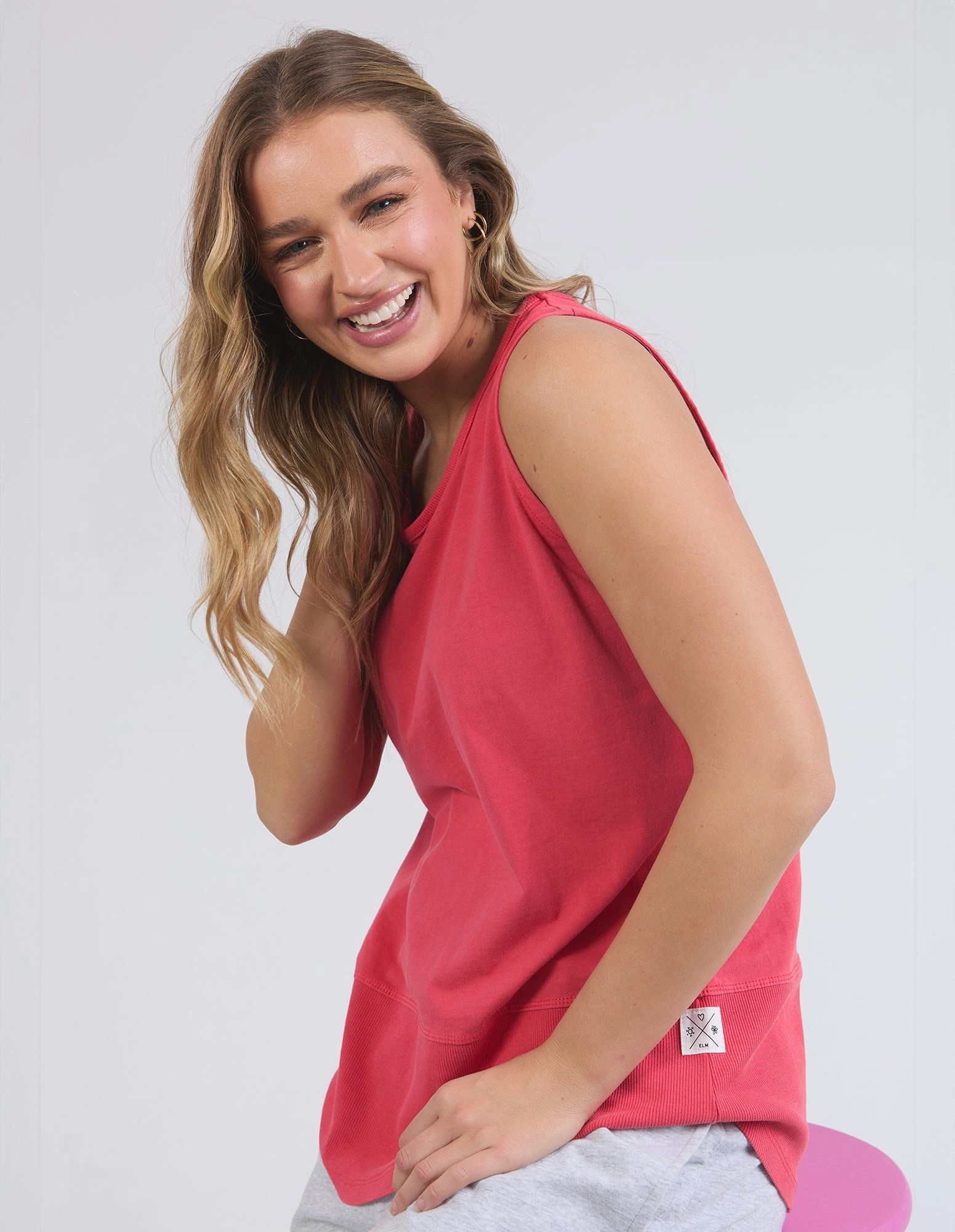 Elm Rib Tank Bittersweet Red