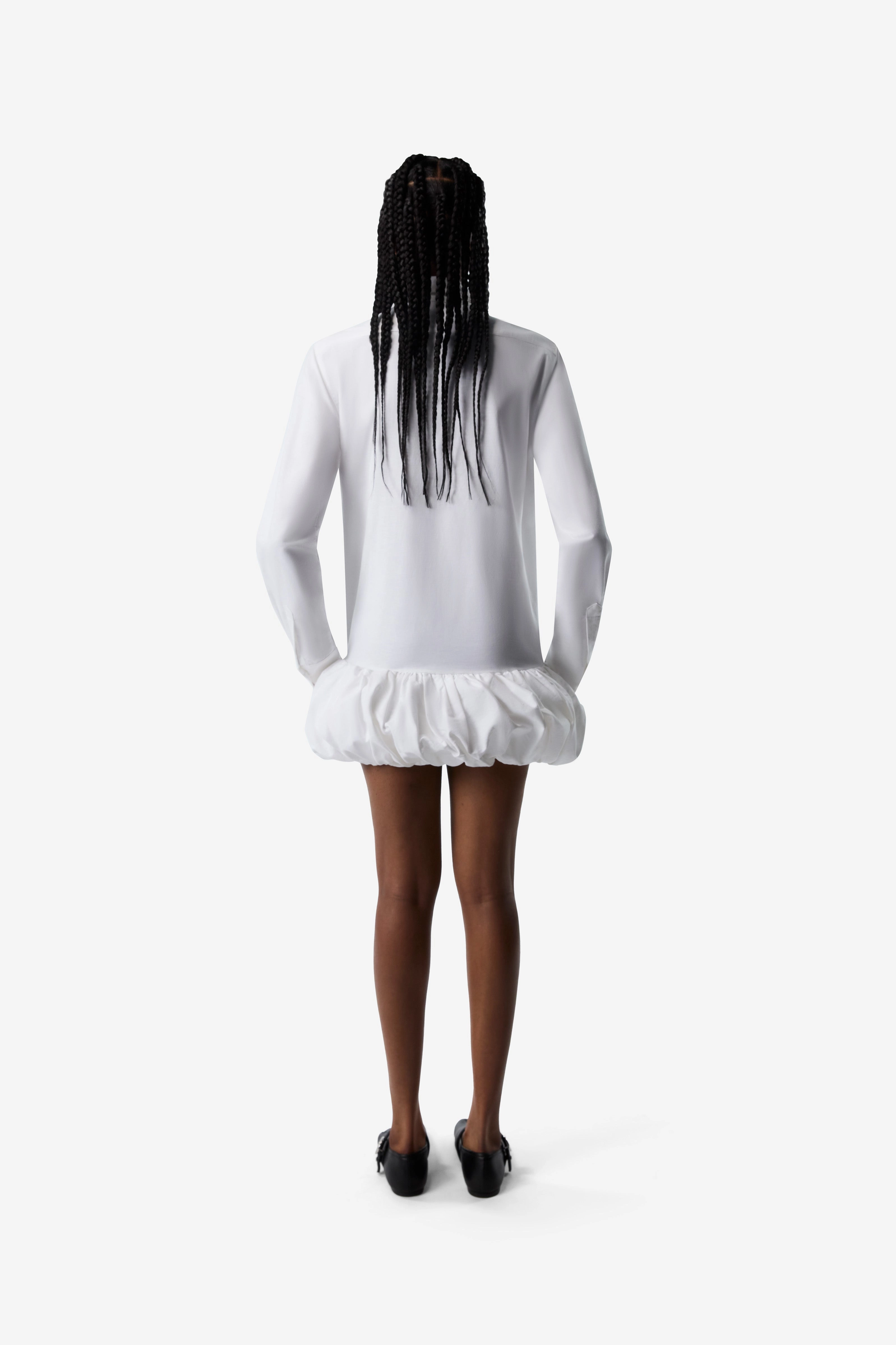 Gathered Hem Shirt Dress