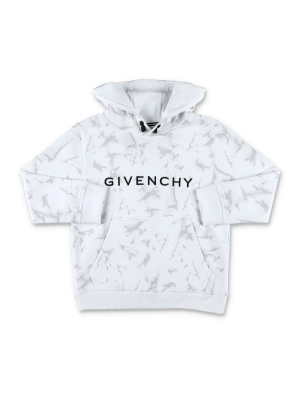 Givenchy Kids Logo Embroidered Marbled Printed Hoodie