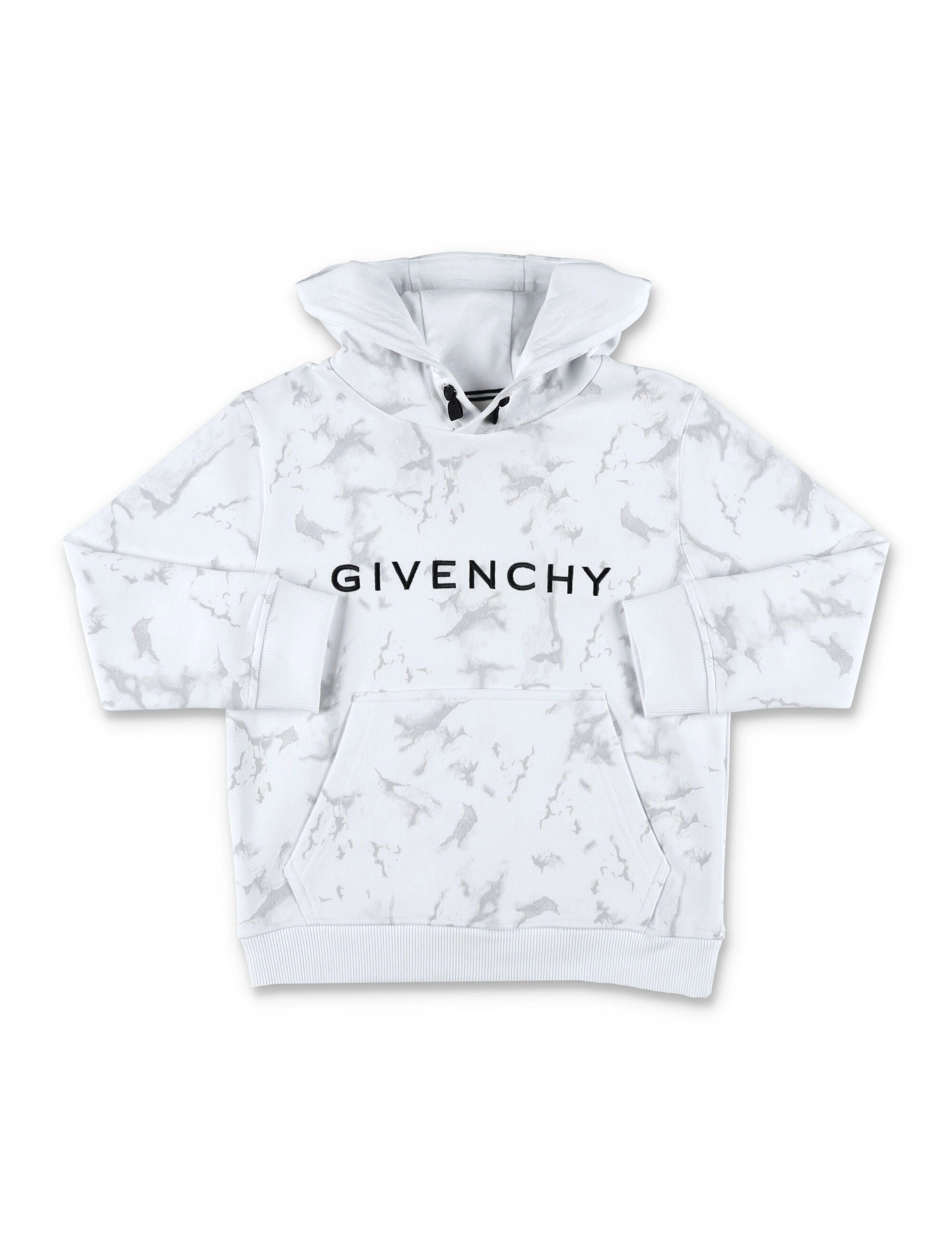 Givenchy Kids Logo Embroidered Marbled Printed Hoodie
