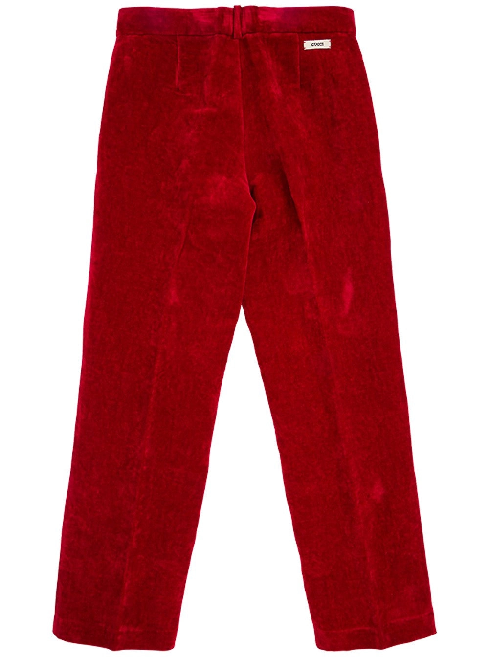 Gucci Kids Velvet Logo Patch Pants
