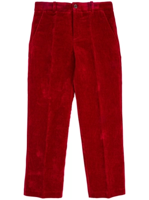Gucci Kids Velvet Logo Patch Pants