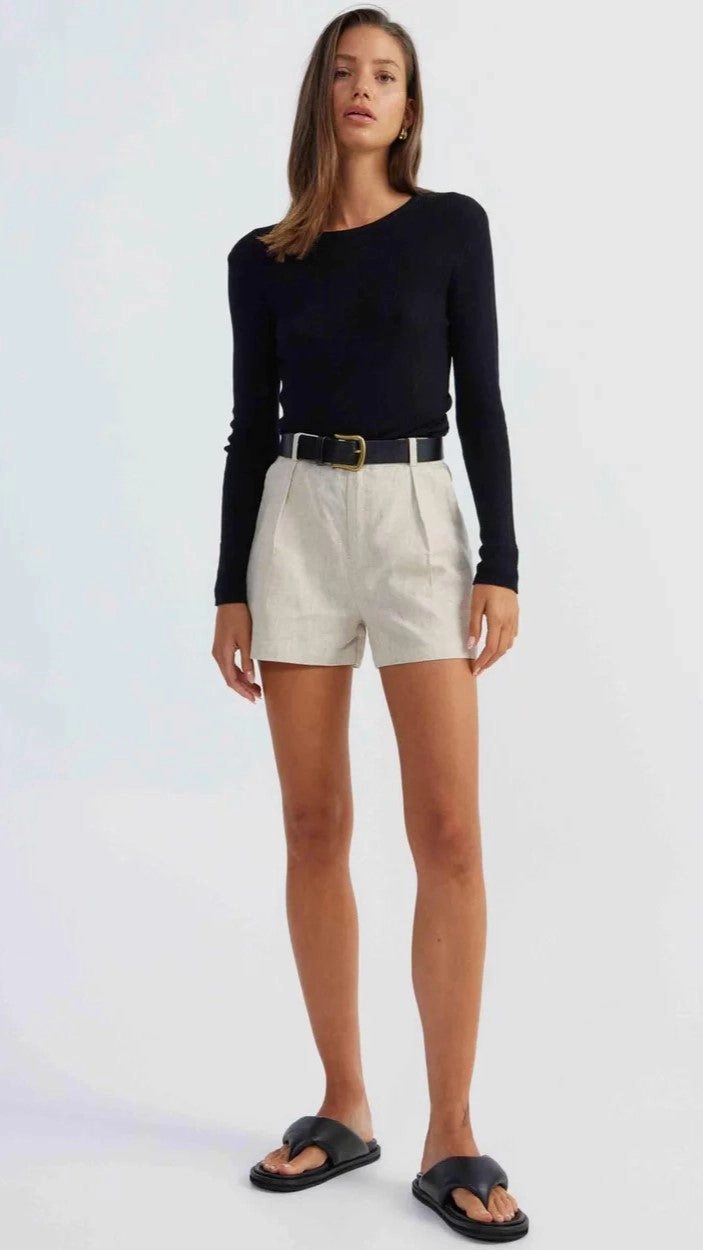 Hale Linen Shorts - Natural