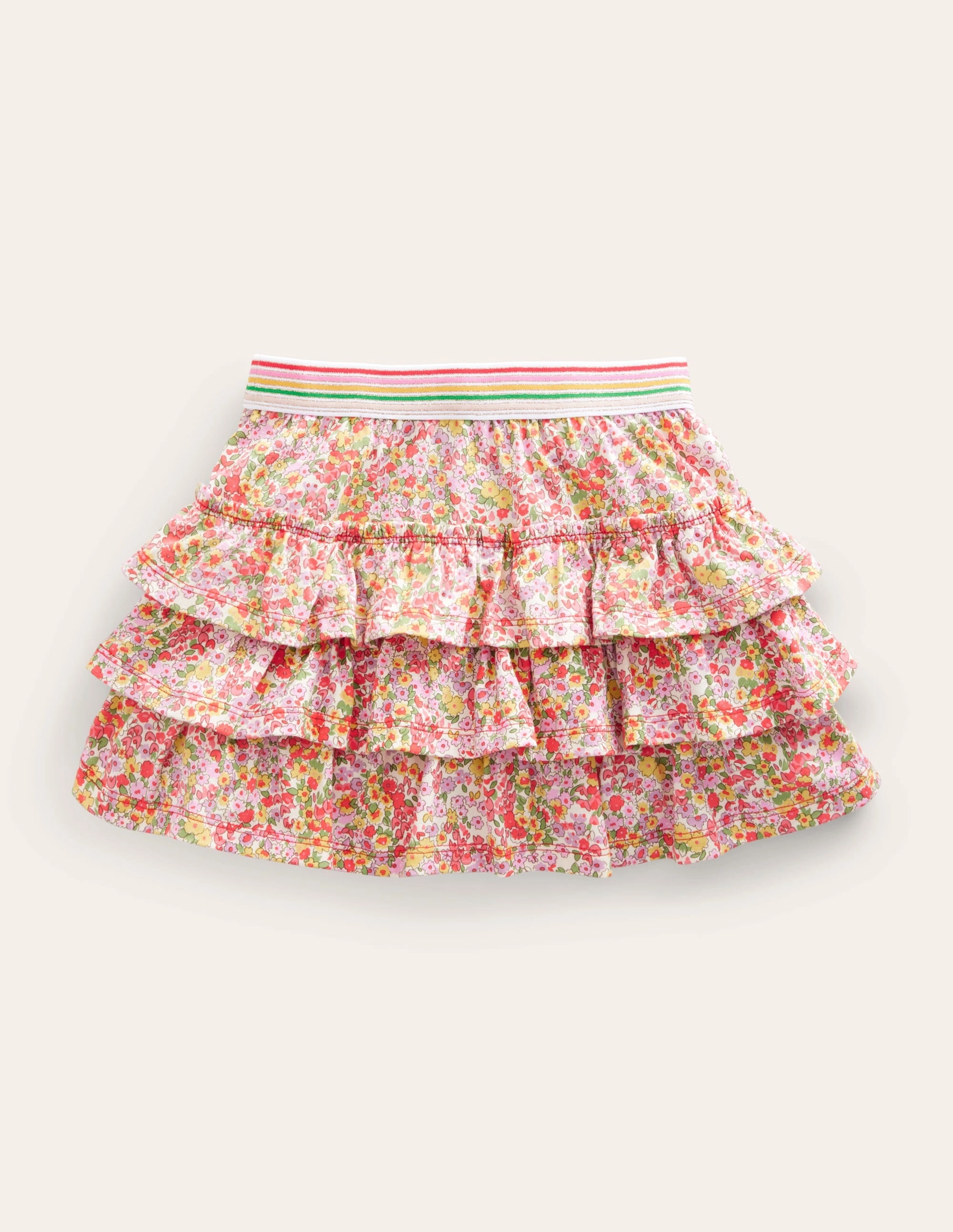 Jersey Ruffle Skort-Peach Punch Spring Time