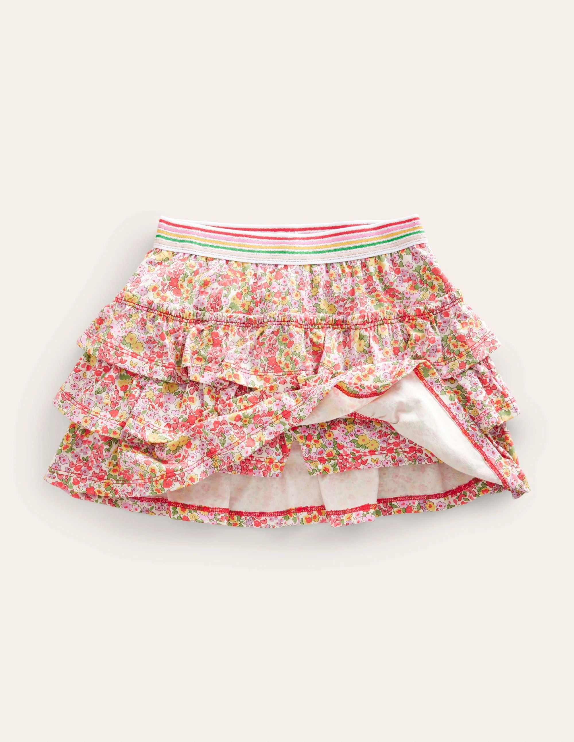 Jersey Ruffle Skort-Peach Punch Spring Time